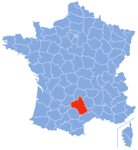 Carte du département de l'Aveyron